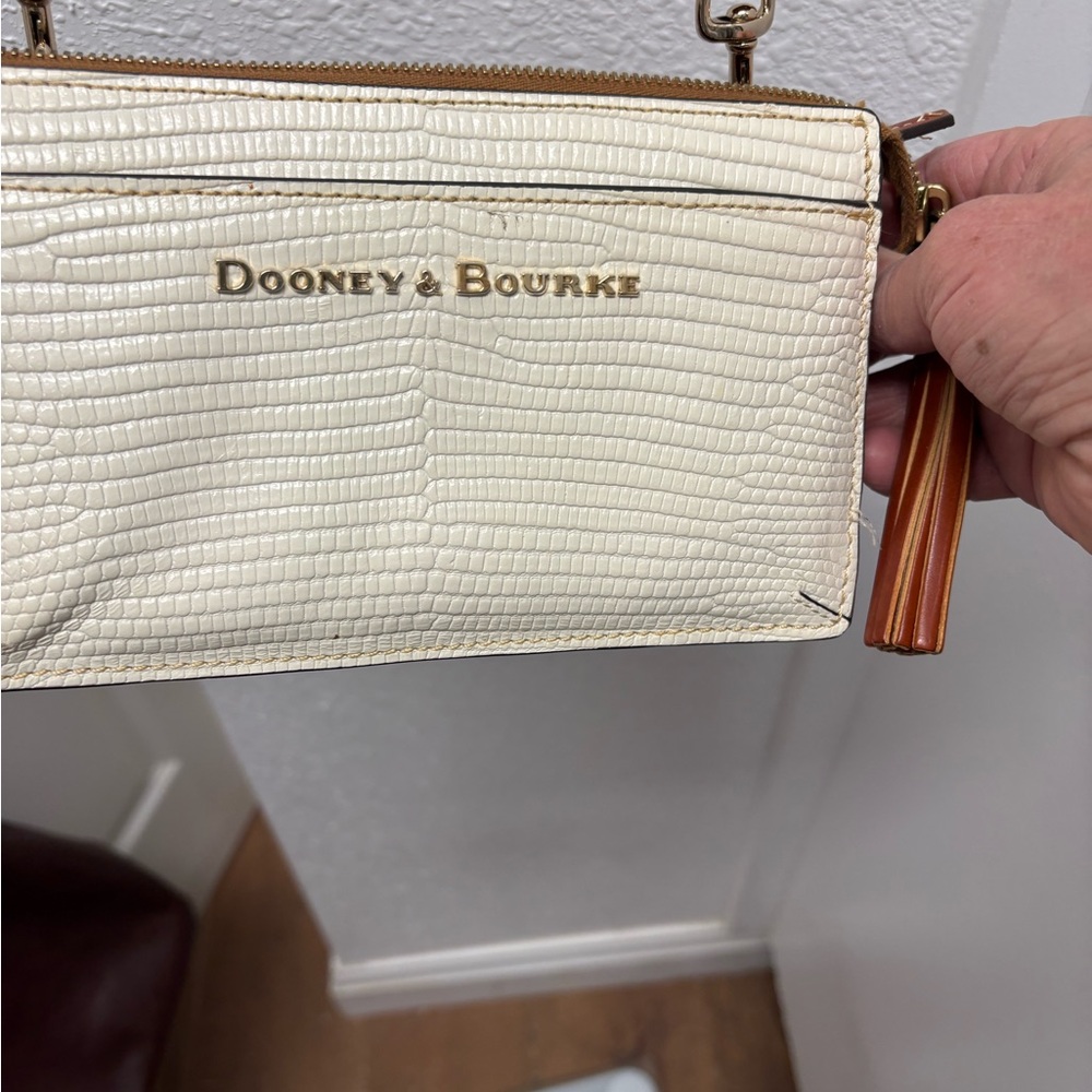 Dooney & Bourke Cream Textured Clutch